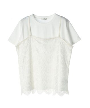 earth music&ecology ＳＥＴ２点レースキャミソール＋ＴＥＥ Ivory