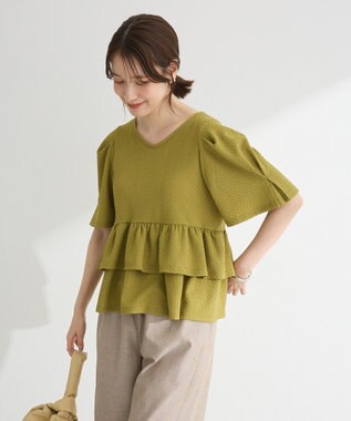 Green Parks ・ＰｅｔｉｔＦｌｅｕｒ　２ｗａｙダイヤ柄プルオーバ Green