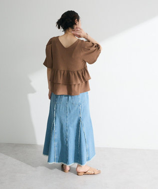 Green Parks ・ＰｅｔｉｔＦｌｅｕｒ　２ｗａｙダイヤ柄プルオーバ Brown