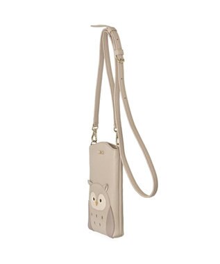 IBIZA アニマーダ　牛革　スマートフォンポシェット（フクロウ） ライトグレー