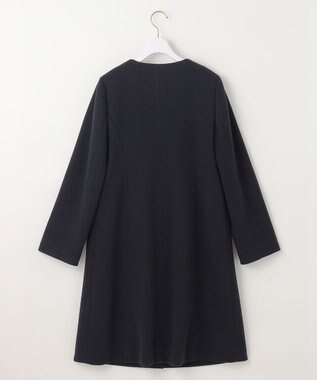 ANY SIS L ウールライクノーカラー ロングコート ネイビー