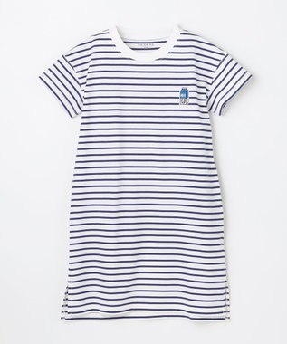 ANY KIDS 【ke ke ke】GOOD MORNING ボーダーチュニック ワンピース ブルー×ホワイトボーダー