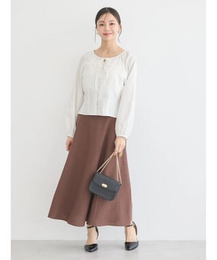 earth music&ecology フロントリボンブラウス Off White