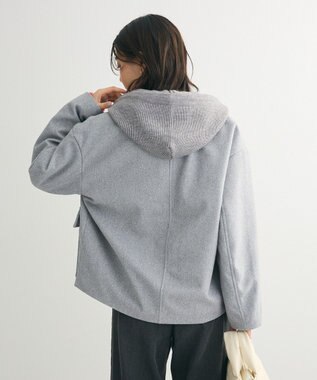 Green Parks ２ＷＡＹニットフードウールライクジャケット Gray Mixture