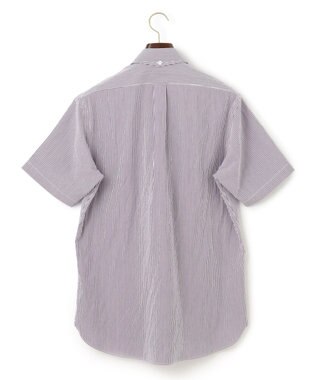 J.PRESS MEN 【クールマックス】サッカーストライプ／マイクロギンガムチェック シャツ/B.D パープル系1