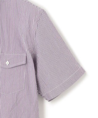 J.PRESS MEN 【クールマックス】サッカーストライプ／マイクロギンガムチェック シャツ/B.D パープル系1