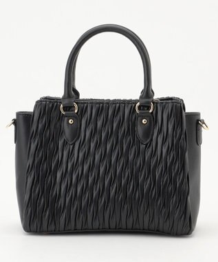 LA BAGAGERIE ランダムプリーツ2WAYハンドバッグ ブラック