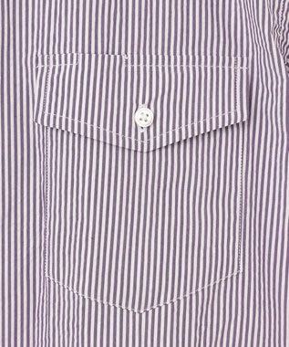 J.PRESS MEN 【クールマックス】サッカーストライプ／マイクロギンガムチェック シャツ/B.D パープル系1