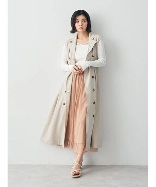 YECCA VECCA ラメチュールギャザースカート Pink Beige