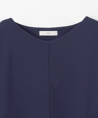 ANY 【洗濯機可】ジョーゼット裏起毛Vネックプルオーバー ネイビー