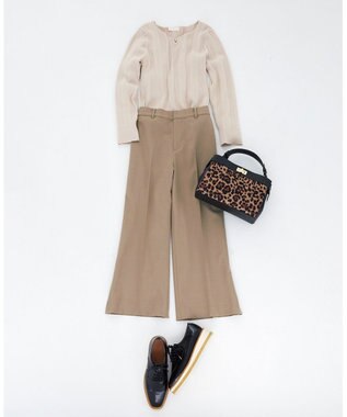 ANY SIS 【蓄熱効果】サーモトロン 2WAYストレッチ ワイドパンツ キャメル