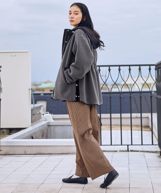 ANY 【LEE掲載】ボアコート チャコール×ブラック