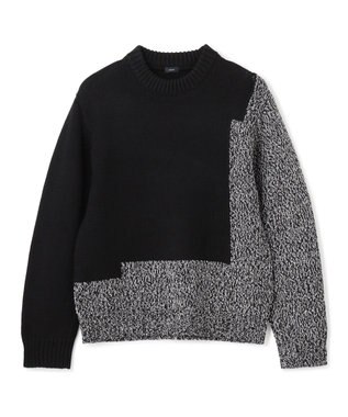 JOSEPH HOMME メリノコントラスト　ローゲージニット　 ブラック系5