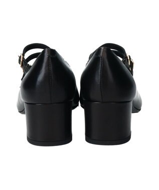 INTER-CHAUSSURES 【FABIO RUSCONI】スクエアトウトリプルストラップパンプス ブラック