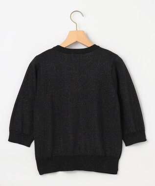 組曲 S 【WEB限定・2SET】5分袖ラメ入りアンサンブルニット ブラック系