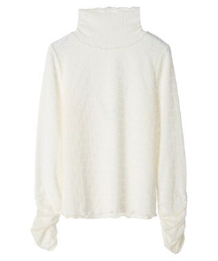 earth music&ecology 起毛レースハイネックインナー Ivory