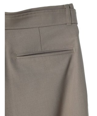 CRAFT STANDARD BOUTIQUE ポリエステルツイルベルテッドパンツ Gray Beige