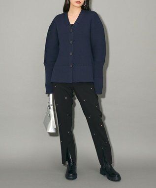 Green Parks リブニットカーディガン Navy