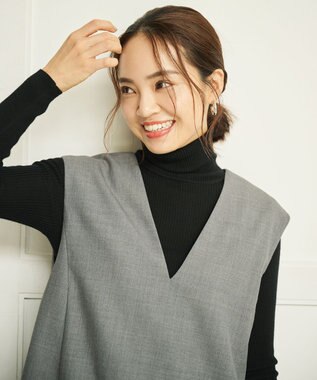 #Newans セットアップライクワンピース ライトグレー×ブラック