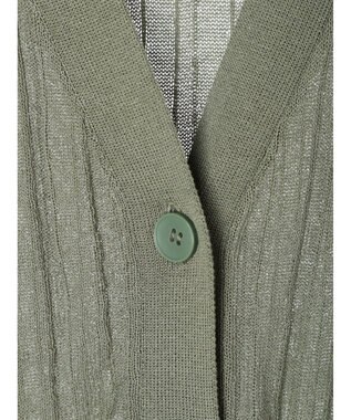 Green Parks 推しニット　リブ編みミドル丈カーディガン Khaki