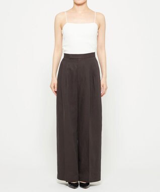 uncrave テンセルライトリネン ワイドパンツ ブラウングレー