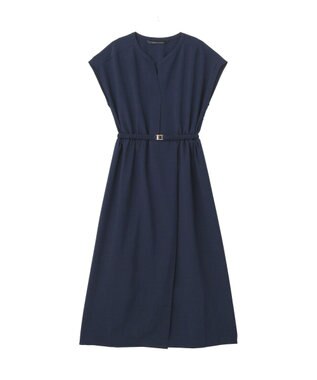 YECCA VECCA リネンライクスキッパーワンピース Navy