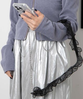 WEGO フリルチェーンストラップ ブラック