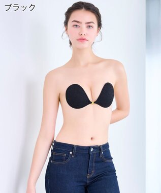 BRADELIS New York 【NuBra / ナチュラルタイプ】ヌーブラ・エアーライト ロゼ シャルム  蒸れにくい バックレス コレクション デザインヌーブラ 正規品 ブラック