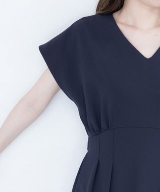 Tiaclasse 【洗える】ハイストレッチジョーゼットワンピース ネイビー