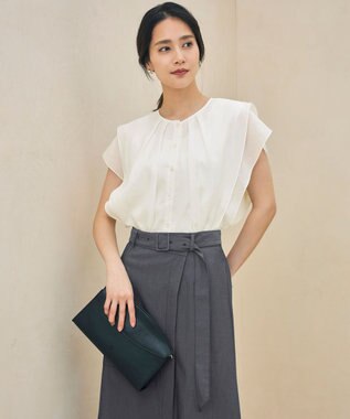 自由区 L 【カタログ掲載・接触冷感・UVカット・洗える】デニムライクボトムフレア スカート インディゴ