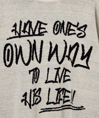 WEGO ハンドライティングジャガードニット ホワイトアイボリー