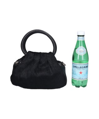 INTER-CHAUSSURES 【ANDREA CARDONE】異素材コンビハンドバッグ ブラックコンビ