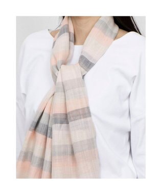 UNBILLION カシュネ cache nez / 綿混ボーダーストール ピンク