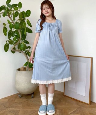 WEGO ワンピースルームウェア サックス