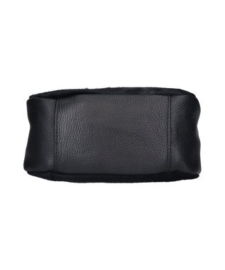 INTER-CHAUSSURES 【ANDREA CARDONE】異素材コンビハンドバッグ ブラックコンビ