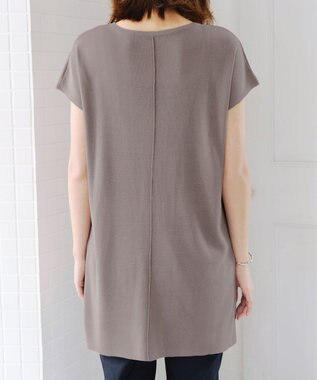 Tiaclasse 【新色追加】フレンチスリーブニットチュニック モカ
