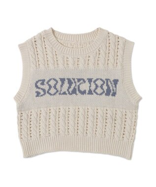 WEGO ロゴケーブルメッシュベスト ホワイトアイボリー