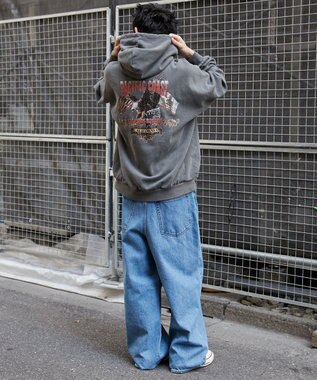 WEGO 【ユニセックス着用ITEM】ピグメントグラフィックプルパーカー 柄1