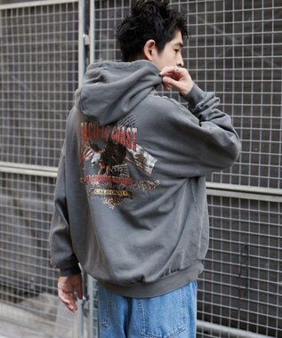 WEGO 【ユニセックス着用ITEM】ピグメントグラフィックプルパーカー 柄1