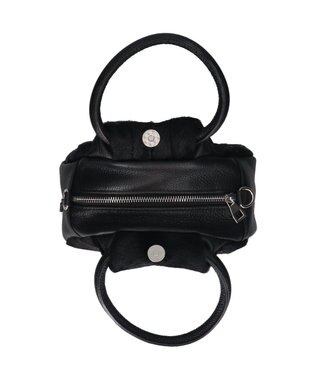 INTER-CHAUSSURES 【ANDREA CARDONE】異素材コンビハンドバッグ ブラックコンビ