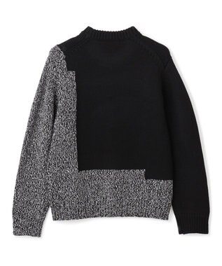 JOSEPH HOMME メリノコントラスト　ローゲージニット　 ブラック系5