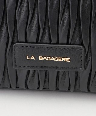 LA BAGAGERIE ランダムプリーツ2WAYハンドバッグ ブラック
