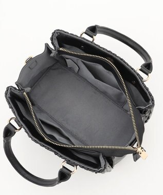 LA BAGAGERIE ランダムプリーツ2WAYハンドバッグ ブラック