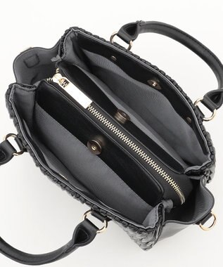 LA BAGAGERIE ランダムプリーツ2WAYハンドバッグ ブラック