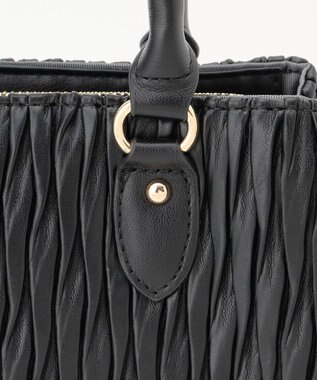 LA BAGAGERIE ランダムプリーツ2WAYハンドバッグ ブラック
