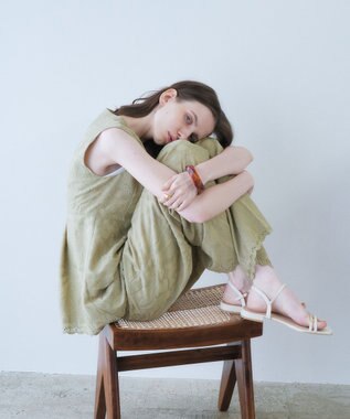 YECCA VECCA 刺繍ペプラムジレ Beige