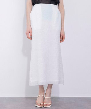 NAVE 【Nave・洗える/シアー素材】クラッシュオーガンジー スカート ホワイト系