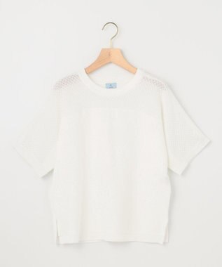 組曲 【WEB限定】メッシュ切り替えドルマン ニット アイボリー系