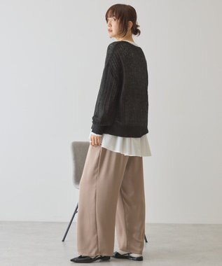 AMERICAN HOLIC モヘアタッチルーズ編みプルオーバー Black