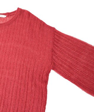AMERICAN HOLIC モヘアタッチルーズ編みプルオーバー Red